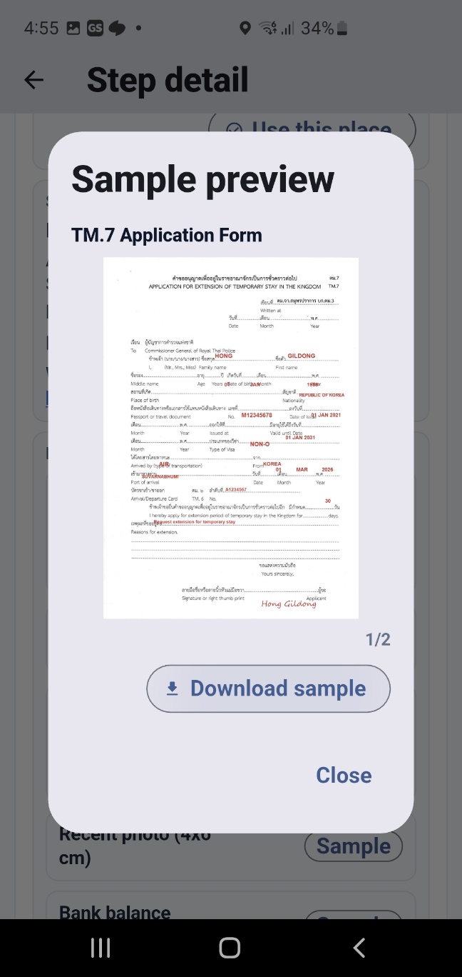 MY STAY VISA document sample preview