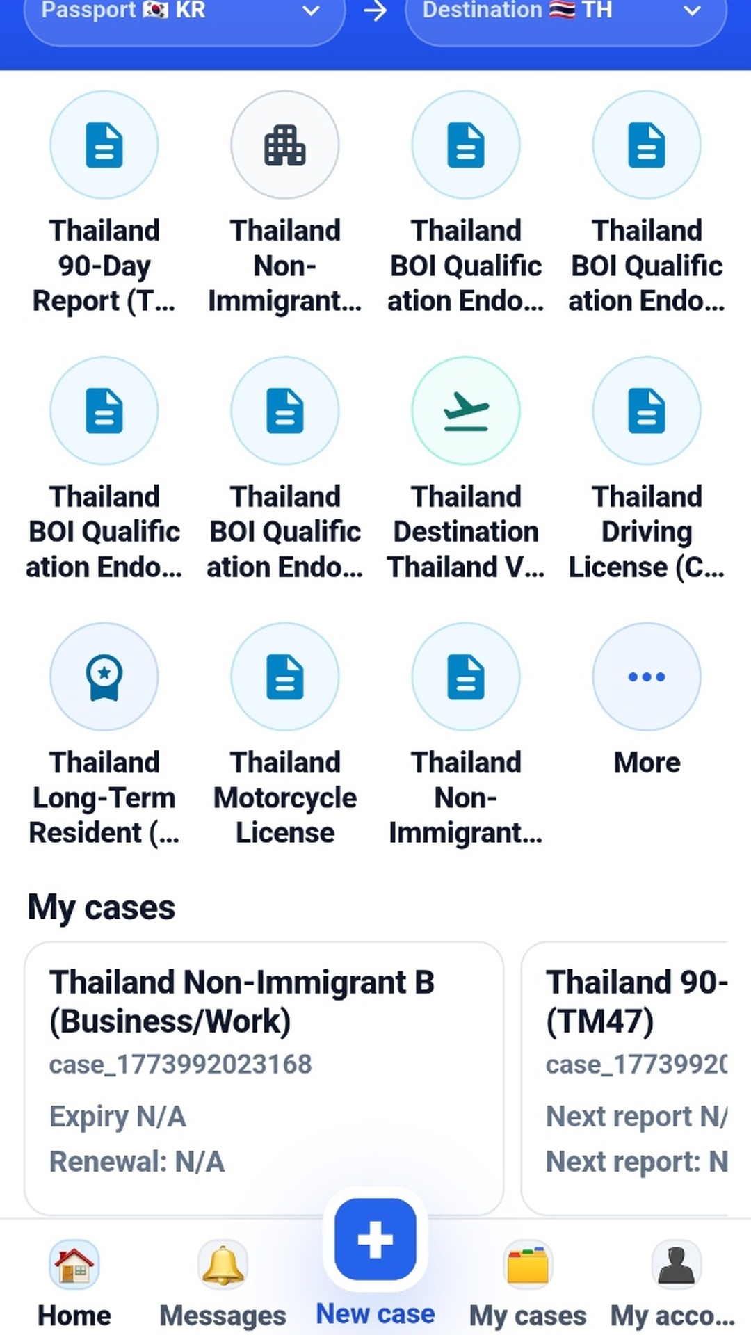 MY STAY VISA home screen